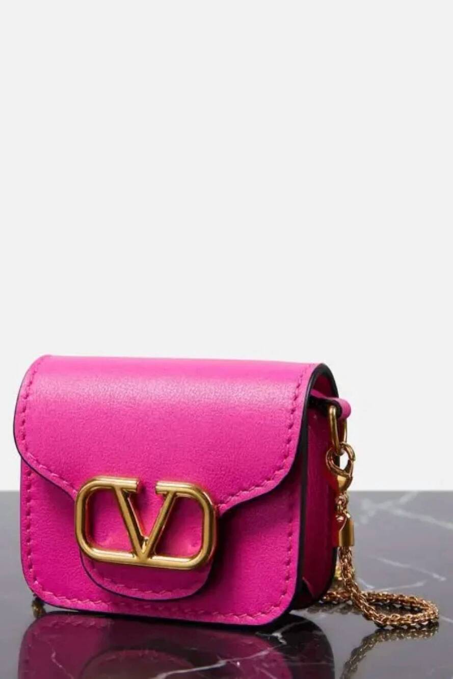 NEW VALENTINO GARAVANI women's loco airpods case in pink